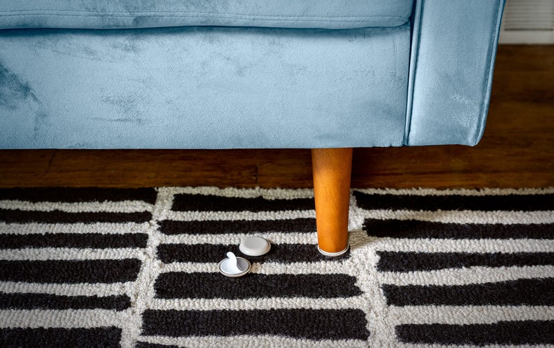Super Sliders 1 1/8"" Round Self-Stick Furniture Sliders or Movers for Carpet to Protect Furniture and Move Effortlessly  Beige (4 Pack) - Image 2